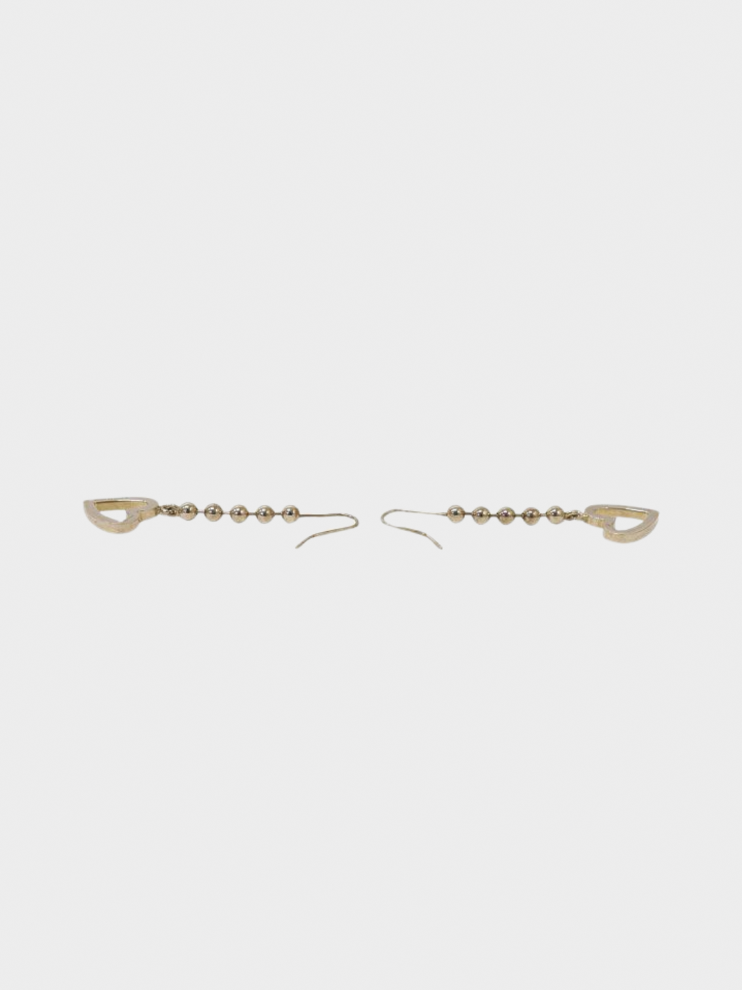 Gucci 2000s Silver Heart Ball Chain Earrings