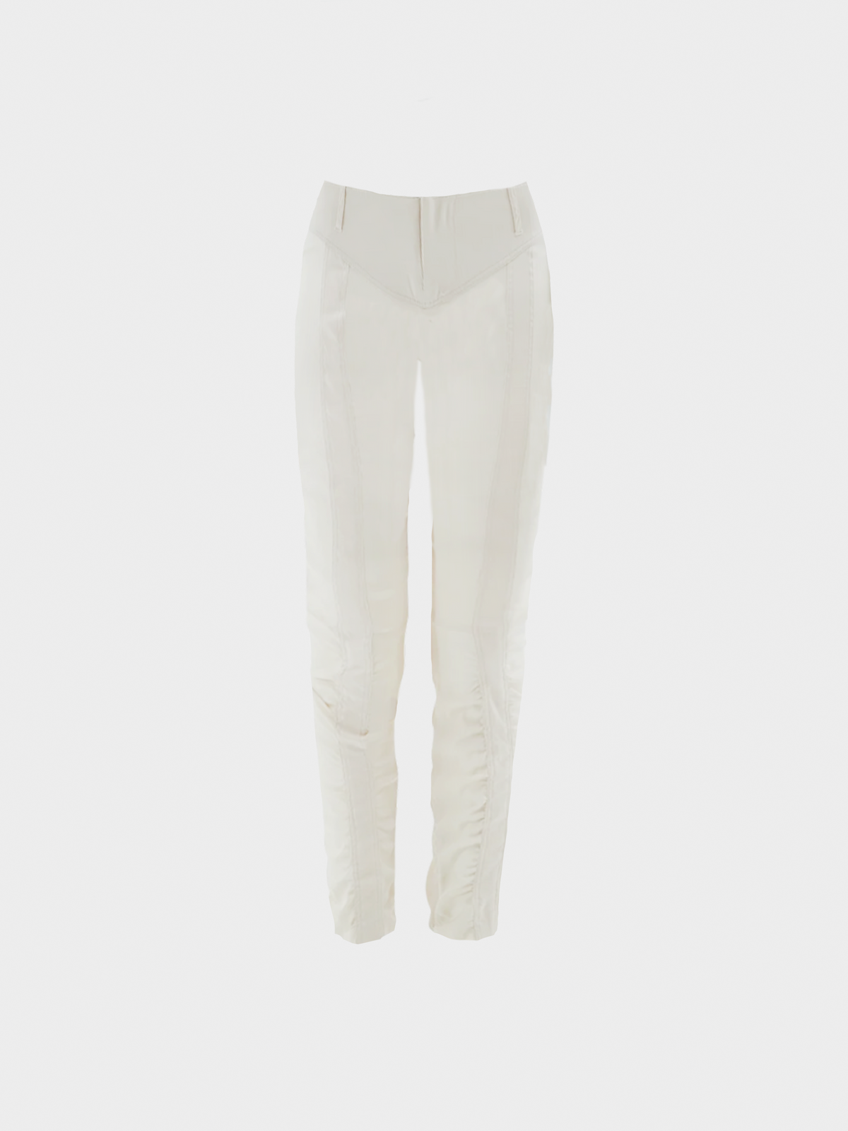 Gucci by Tom Ford SS 2004 White Ruched Silk Pants