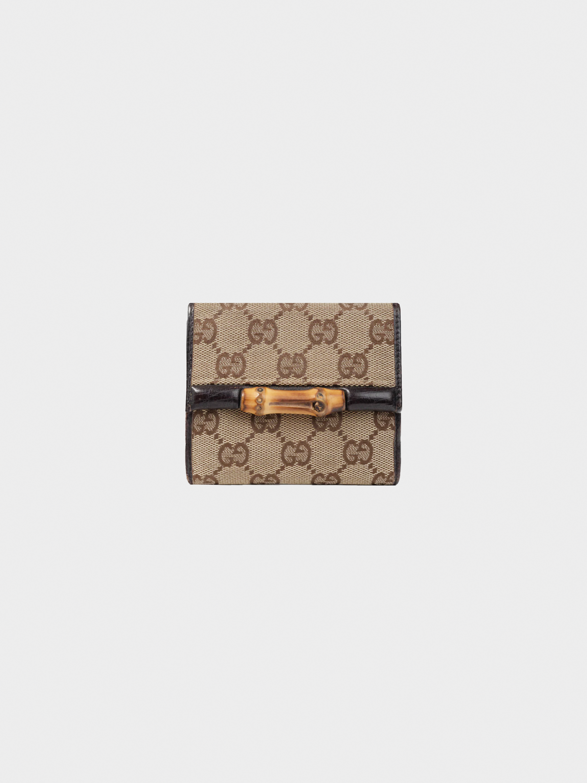 Gucci 2000s Beige GG Canvas Bamboo Bifold Wallet