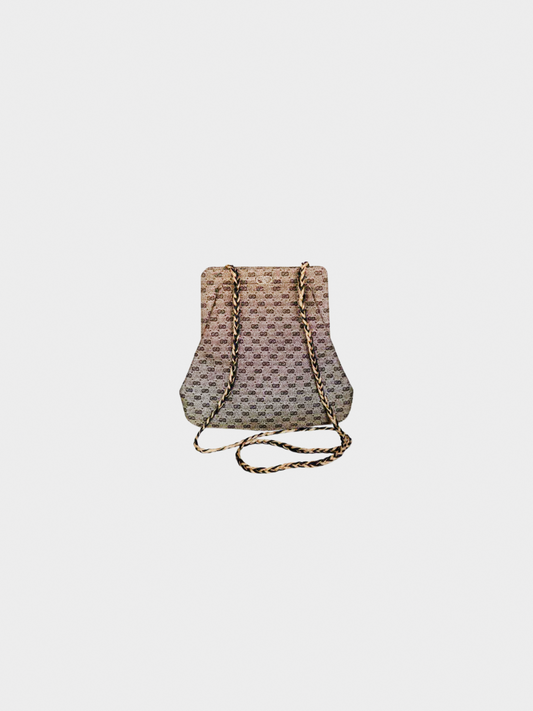 Gucci 1990s Metallic Nickel Evening Bag