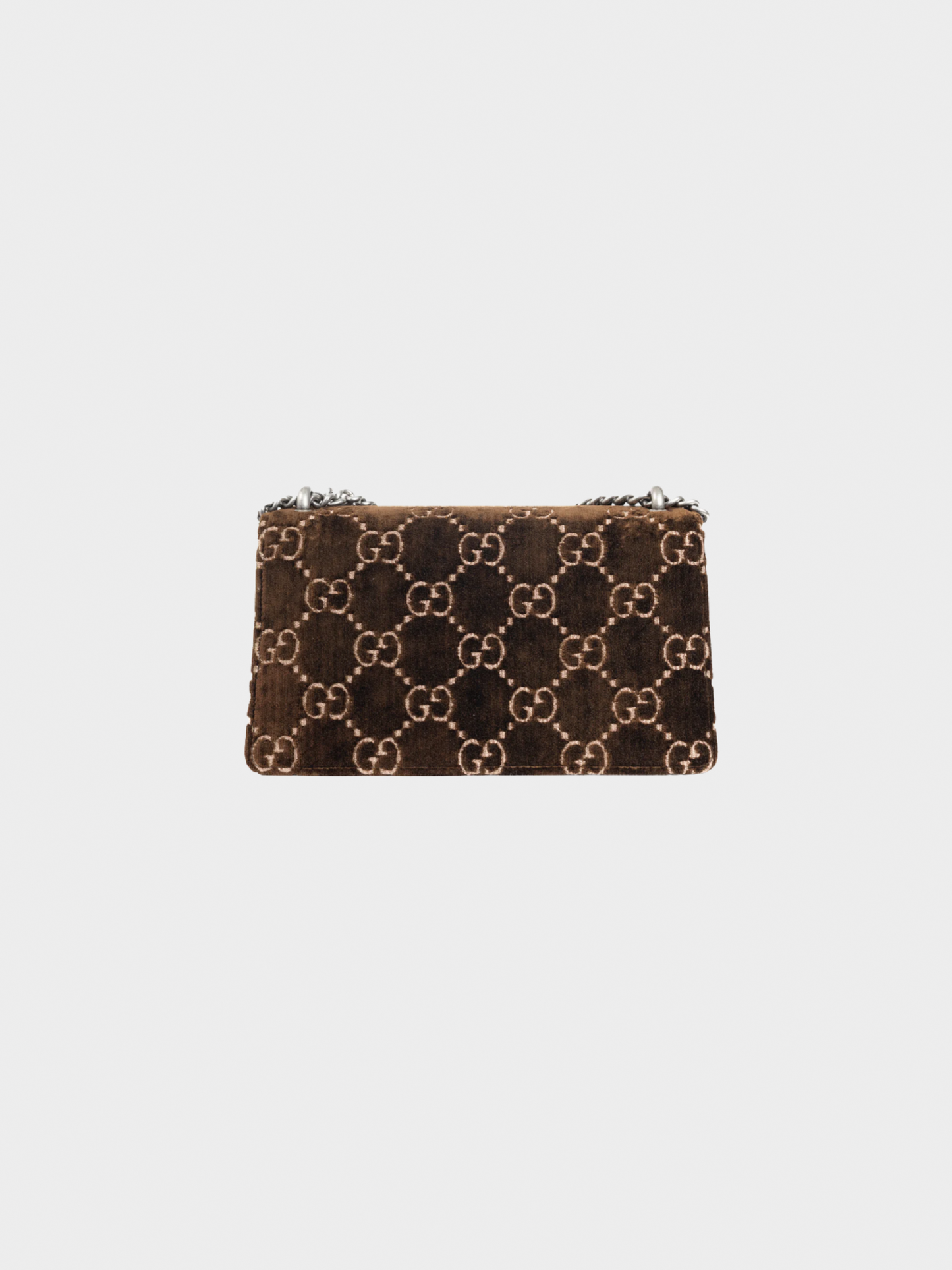 Gucci 2010s Dionysus Brown Velvet GG Monogram Medium Shoulder Bag