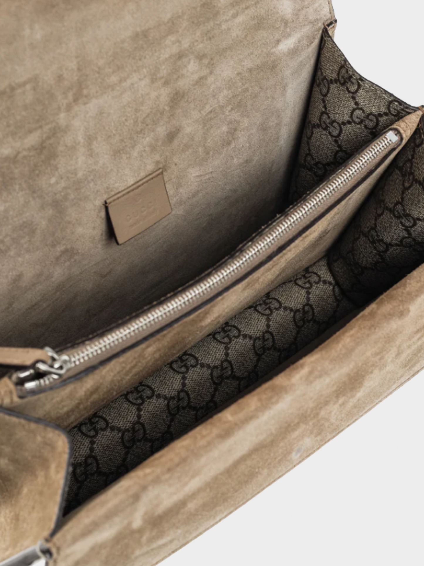 Gucci 2010s Dionysus Beige & Ebony GG Supreme Canvas Medium Shoulder Bag