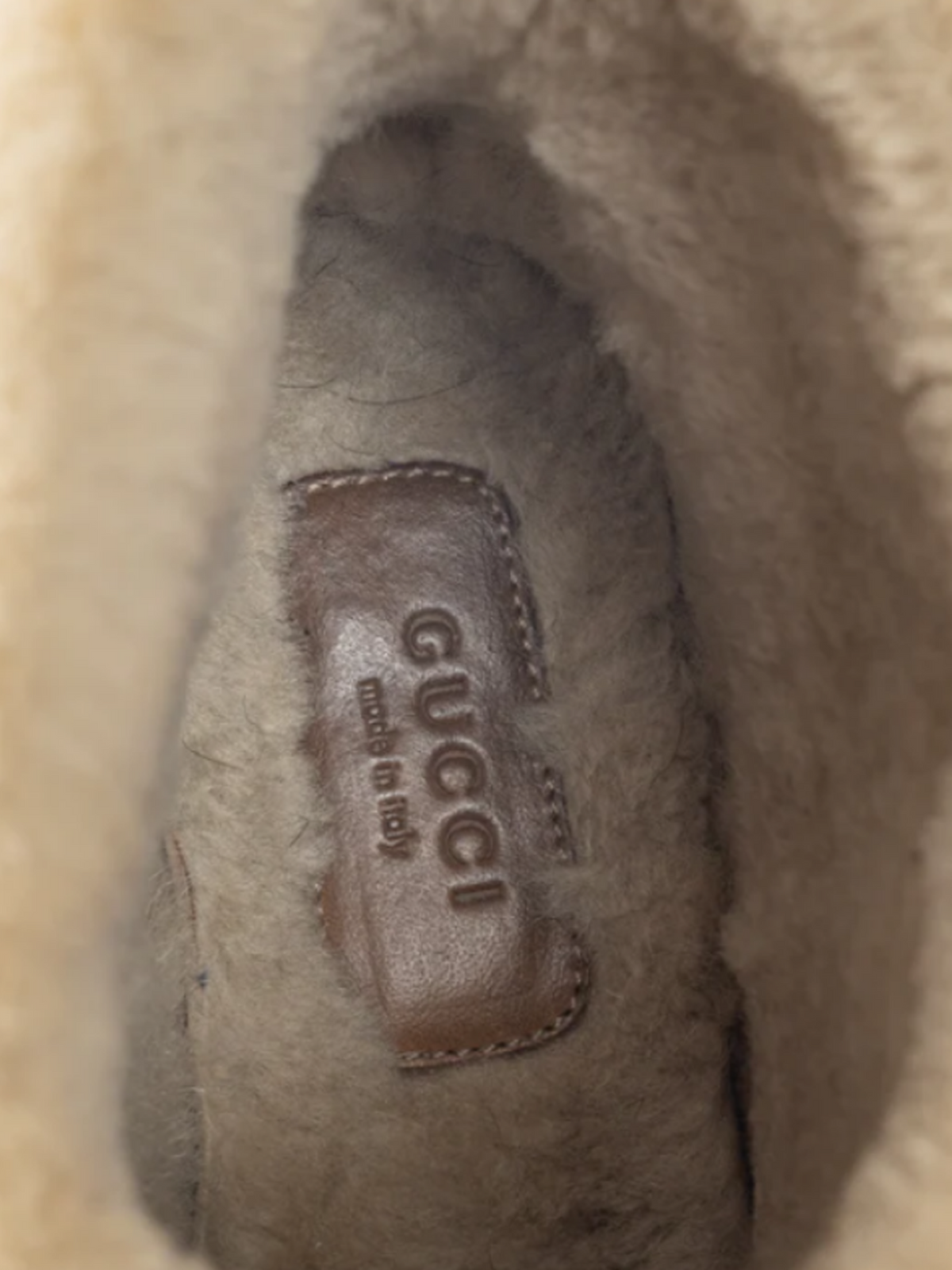 Gucci 2021 Fria Beige Jumbo GG Sherpa Horsebit Ankle Boots