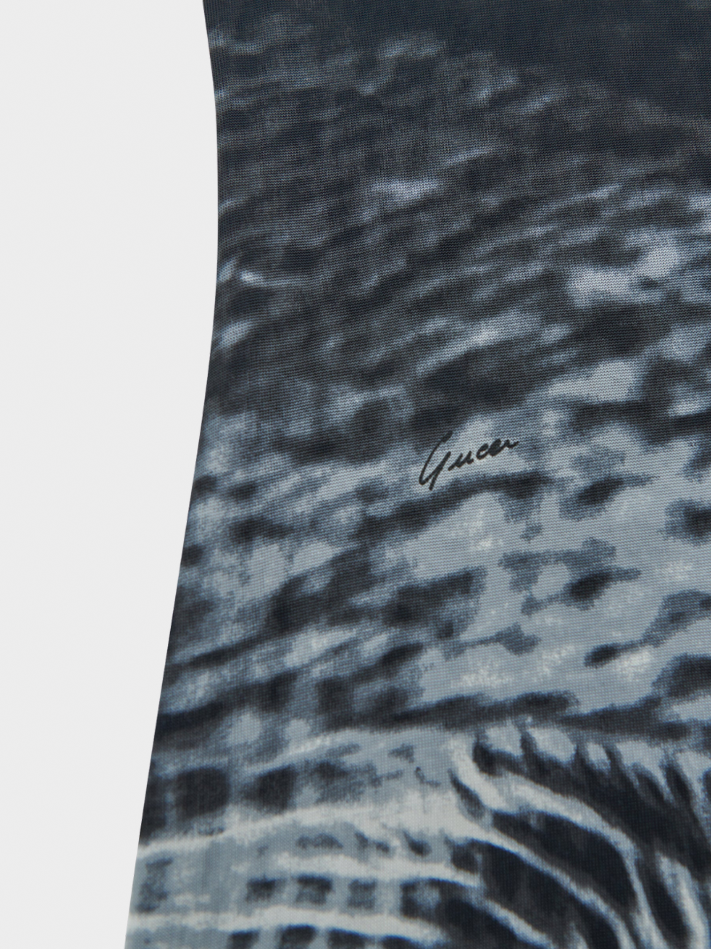 Gucci by Tom Ford SS 2000 Dark Grey Abstract Viscose V-neck Dress