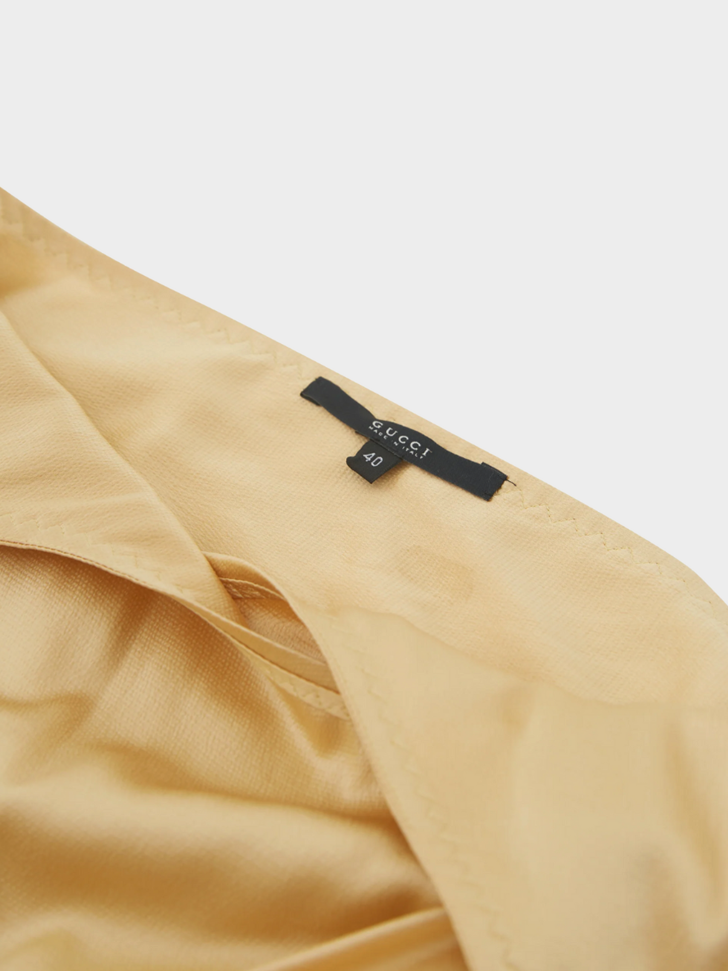 Gucci SS 2005 Vanilla Silk Plunging Halter Cutout Cocktail Dress