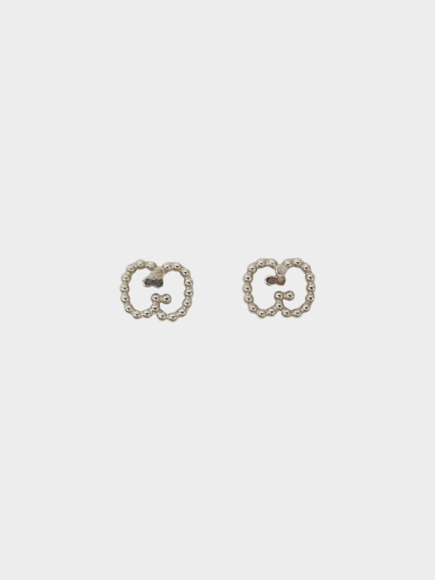 Gucci 2000s Silver Ball Chain Double G Earrings