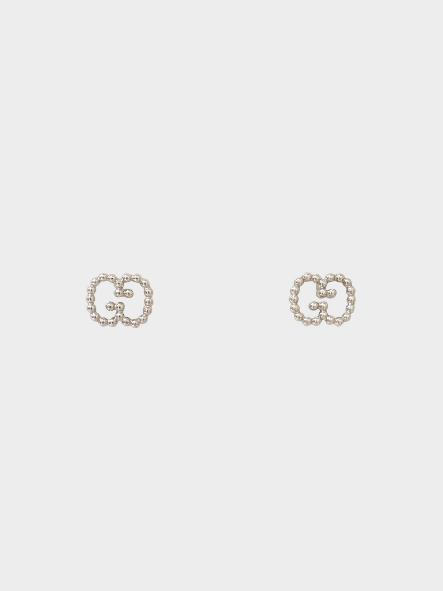 Gucci 2000s Silver Ball Chain Double G Earrings