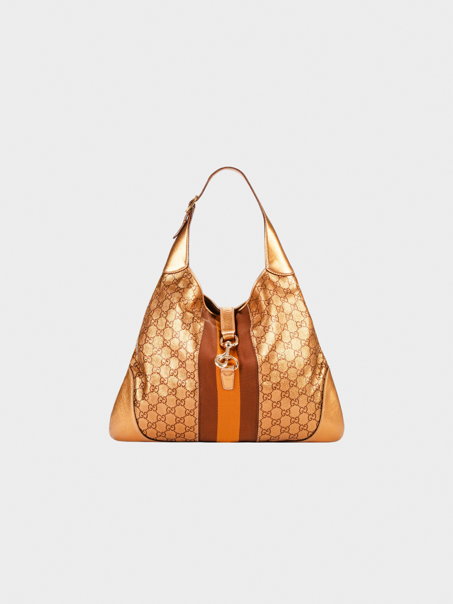 Gucci 2000s Gold Guccissima Leather Jackie O Bouvier Medium Hobo