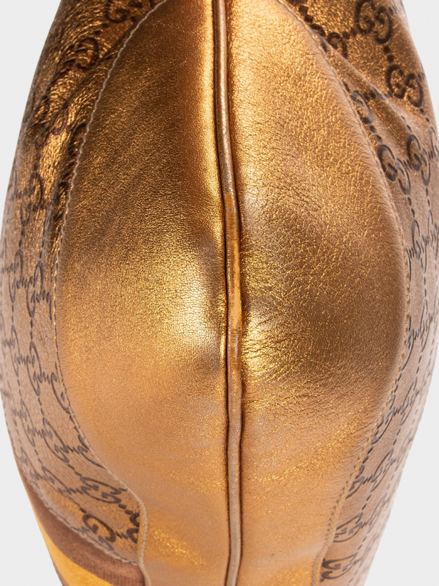 Gucci 2000s Gold Guccissima Leather Jackie O Bouvier Medium Hobo