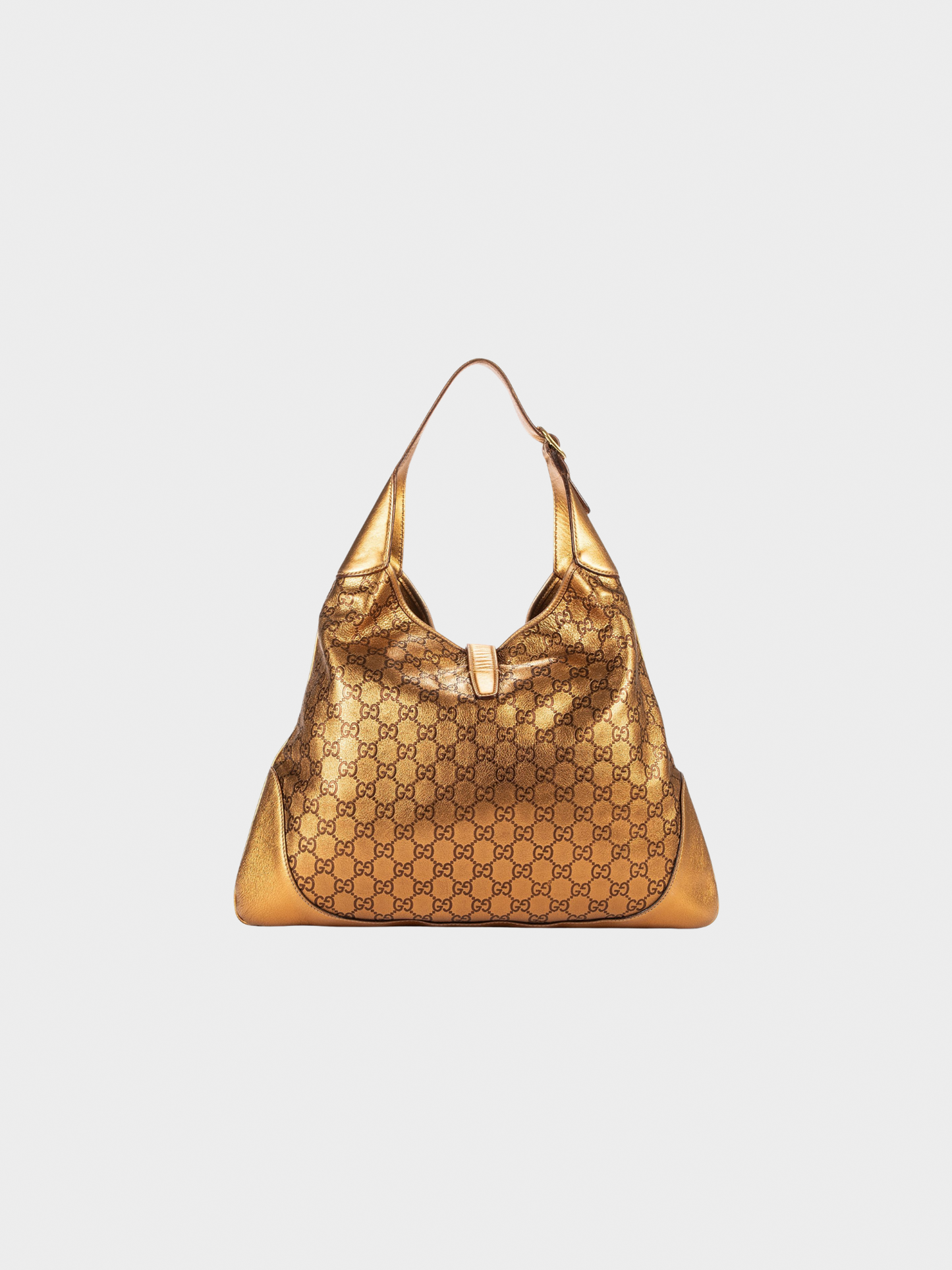 Gucci 2000s Gold Guccissima Leather Jackie O Bouvier Medium Hobo