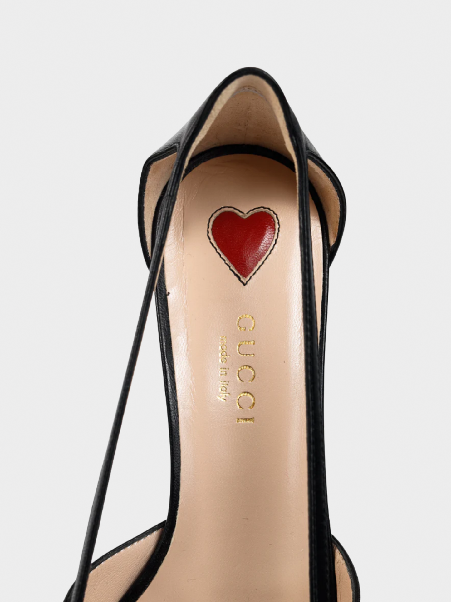 Gucci 2010s Unia Black Leather Cherry-Embellished Bamboo Heels