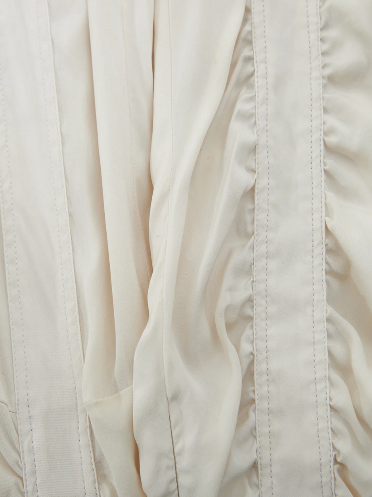 Gucci by Tom Ford SS 2004 White Ruched Silk Pants
