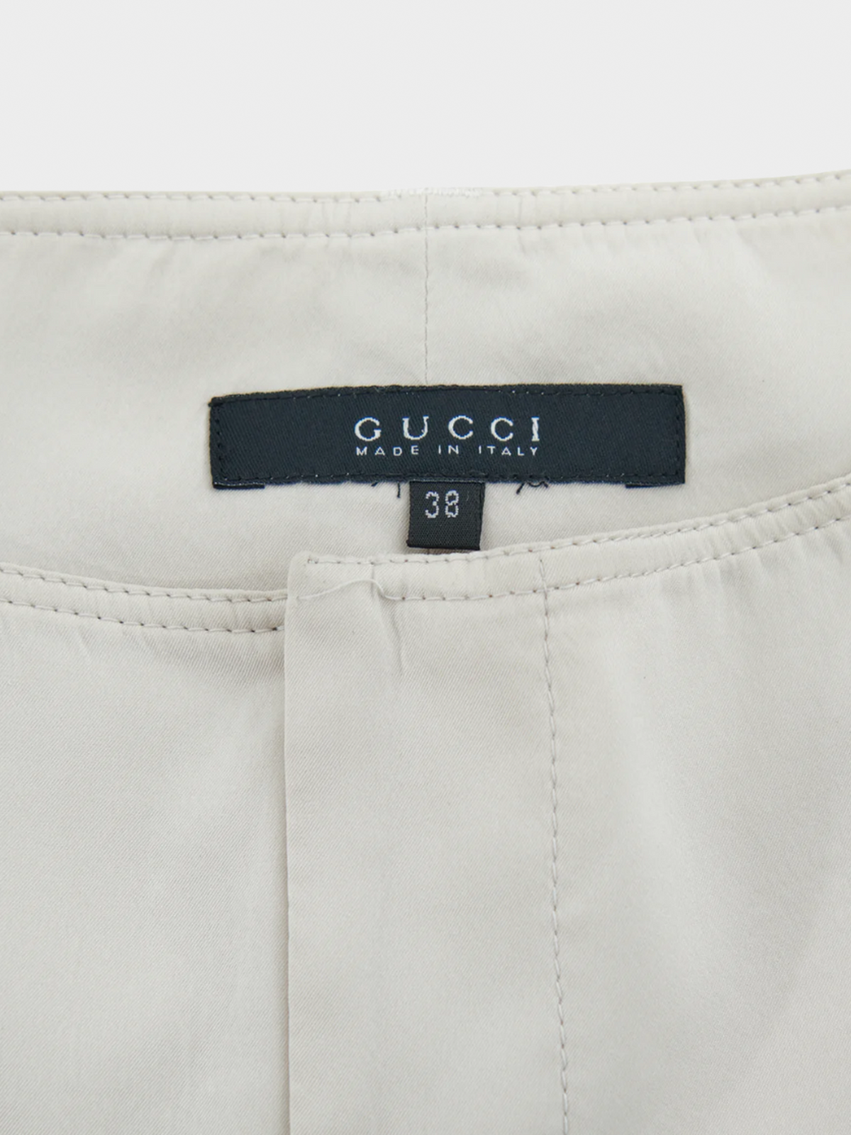 Gucci by Tom Ford SS 2004 White Ruched Silk Pants