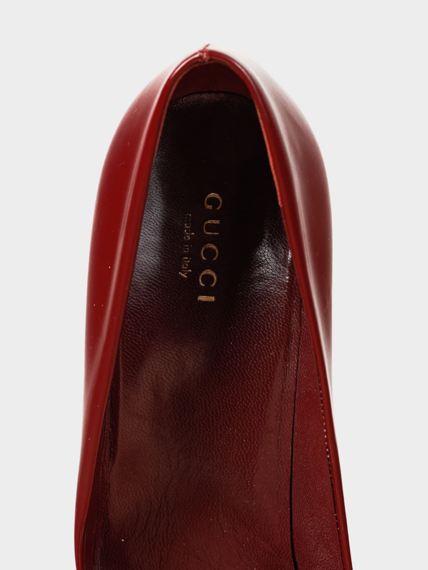 Gucci 2009 Burgundy Vernice Crystal Square-Toe Patent Leather Platform Pumps