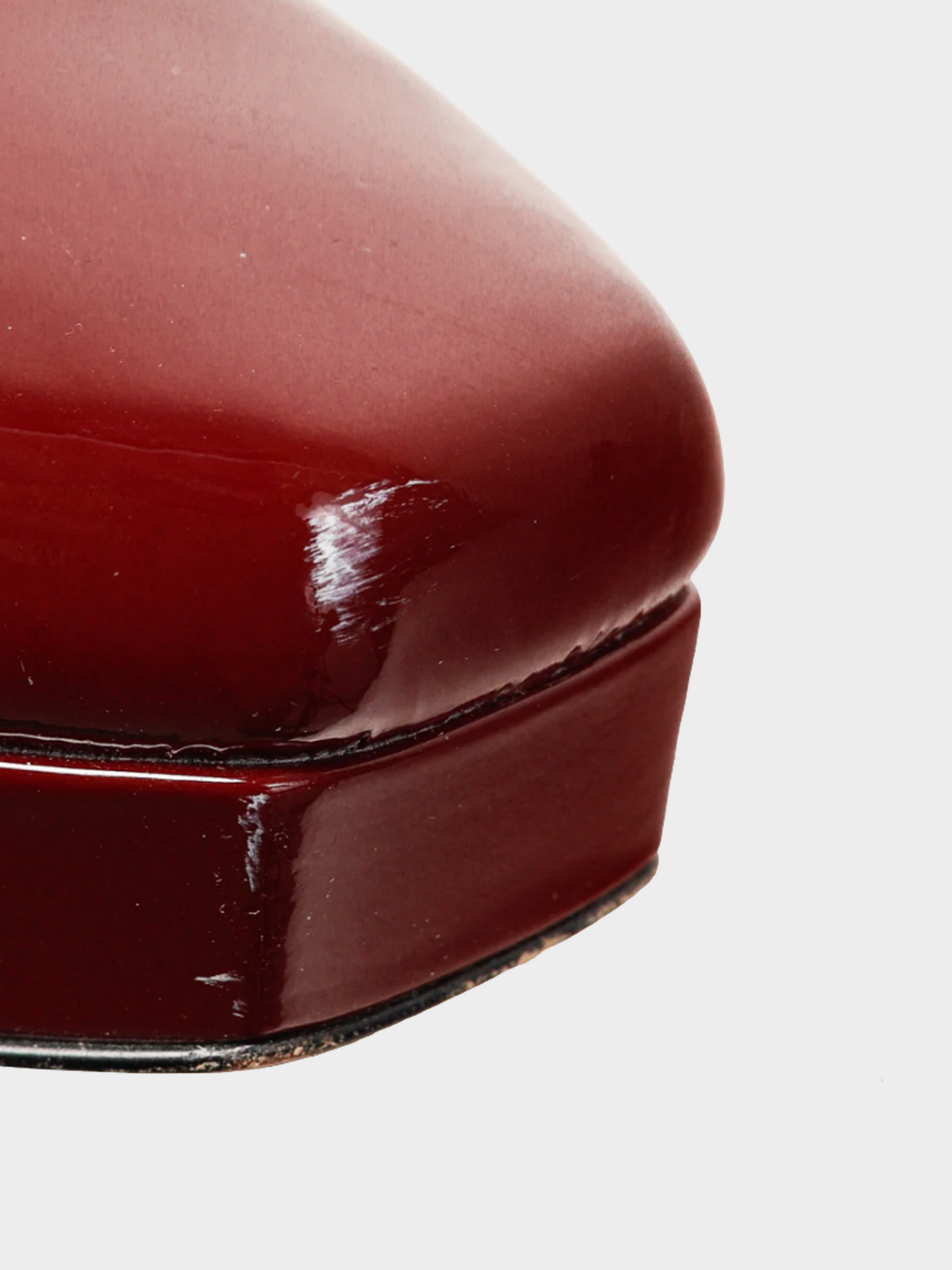 Gucci 2009 Burgundy Vernice Crystal Square-Toe Patent Leather Platform Pumps