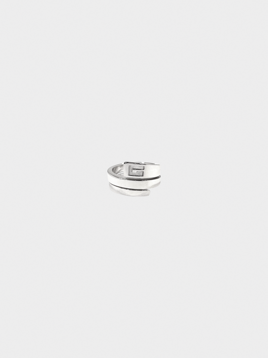 Gucci 2000s Silver Spiral G Logo Ring