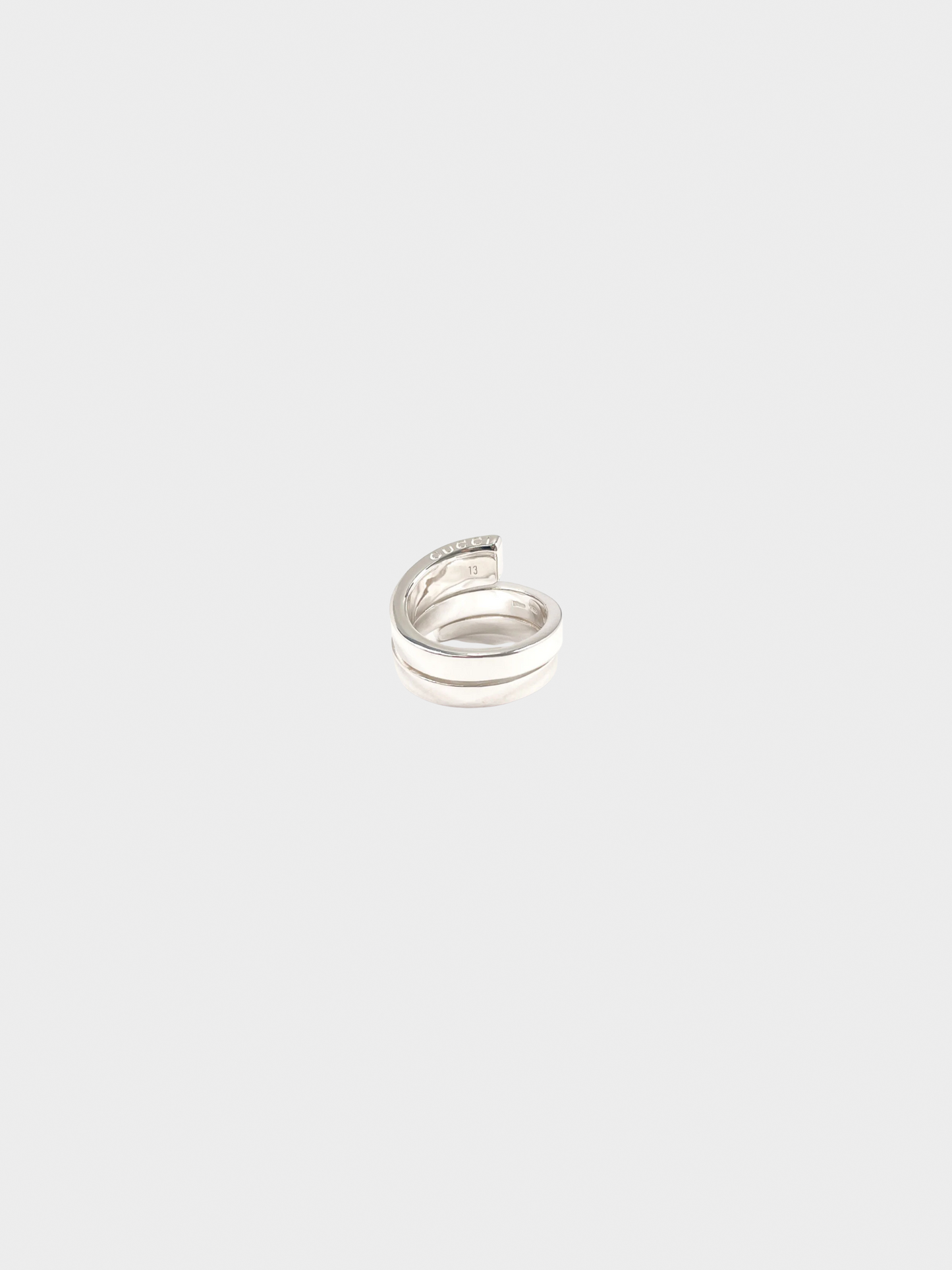 Gucci 2000s Silver Spiral G Logo Ring