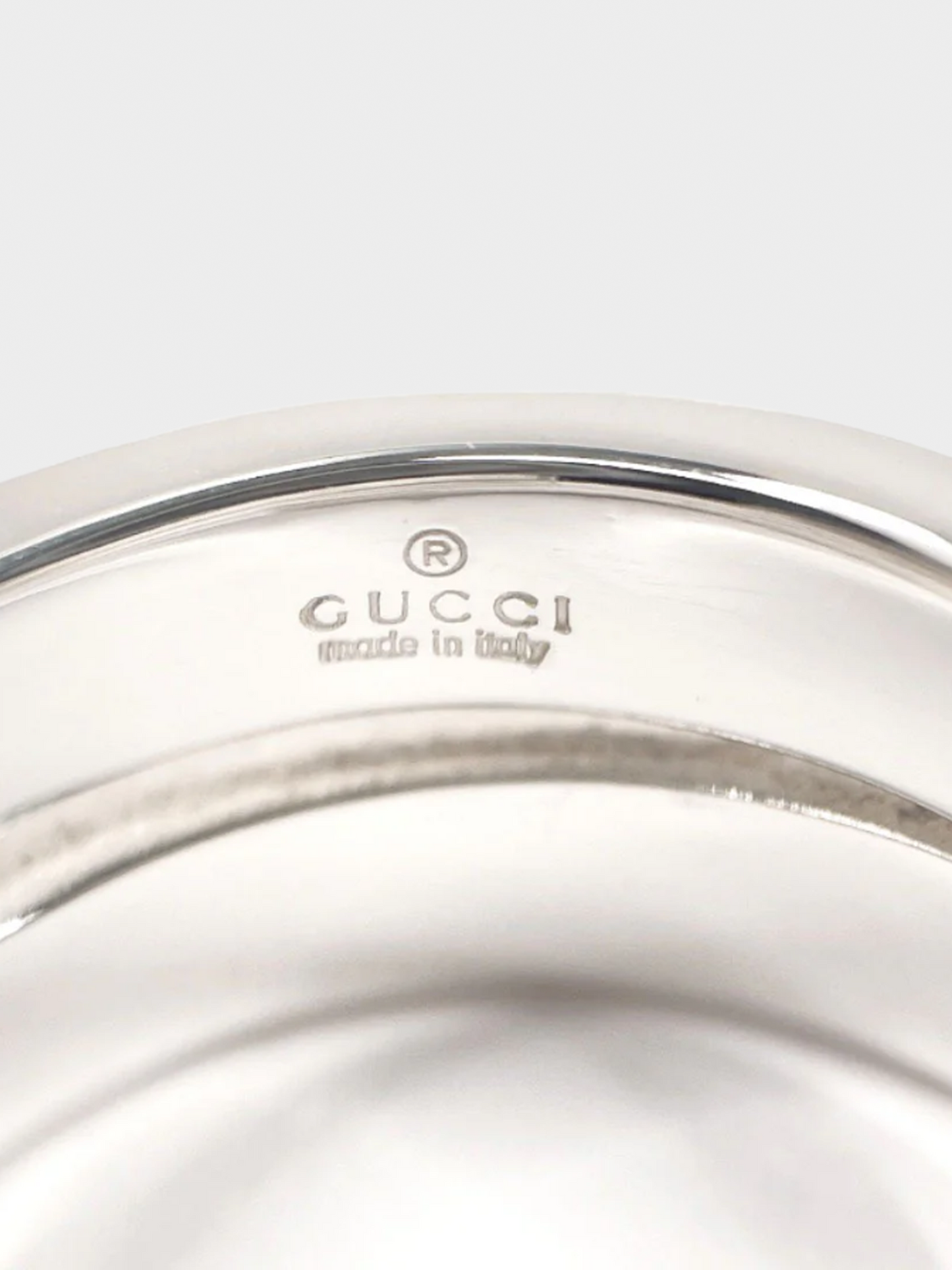 Gucci 2000s Silver Spiral G Logo Ring