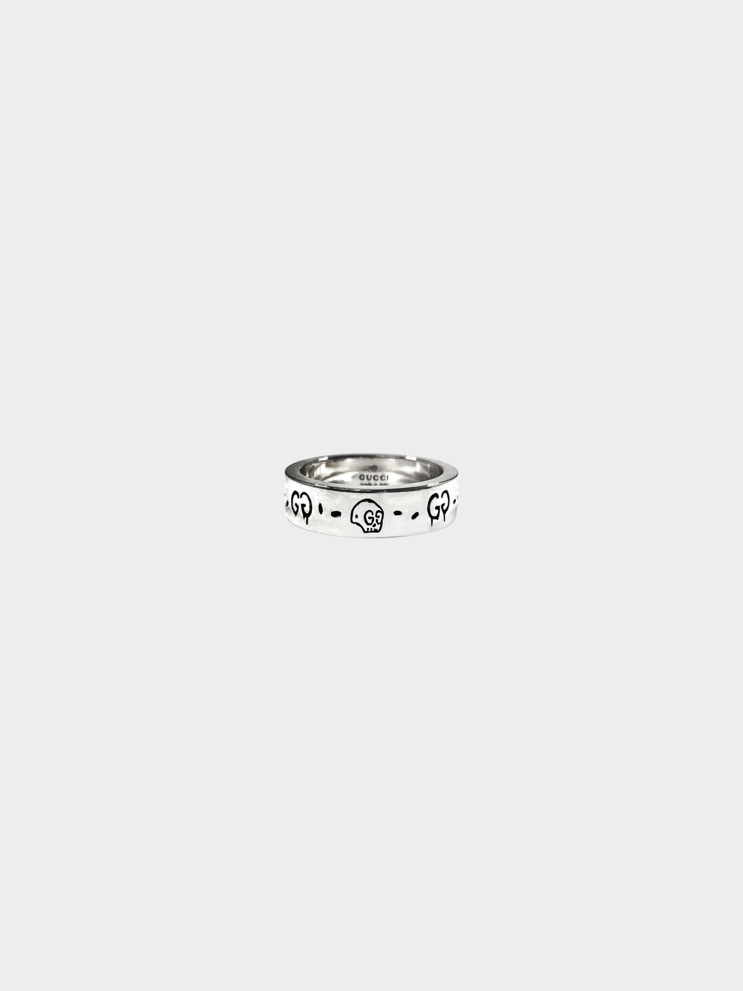 Gucci FW 2016 Silver GG Graffiti Skull Ring