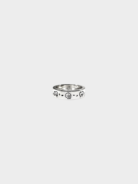 Gucci FW 2016 Silver GG Graffiti Skull Ring