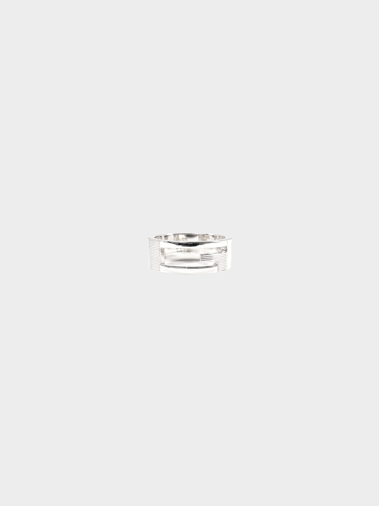 Gucci 2000s Men's Silver Logo Cutout Ring