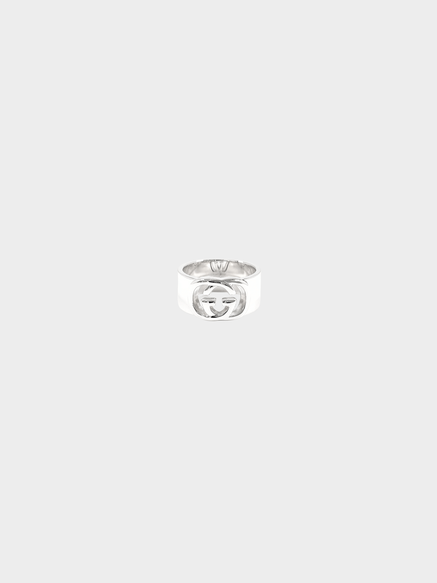 Gucci 2000s Silver Ring G Logo Wide Ring