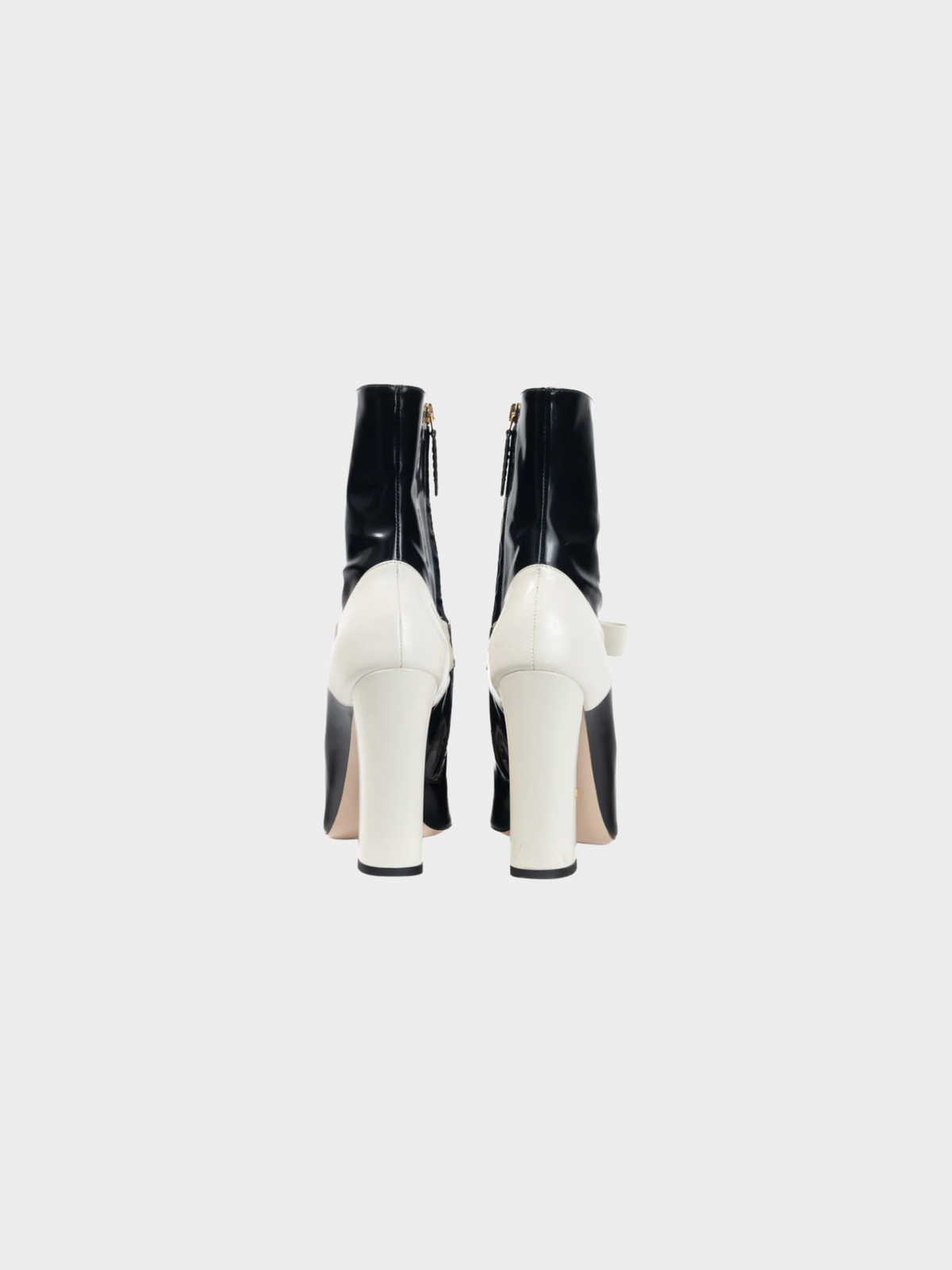 Gucci 2016 Nimue Black and White Colour-Block Midcalf Boots