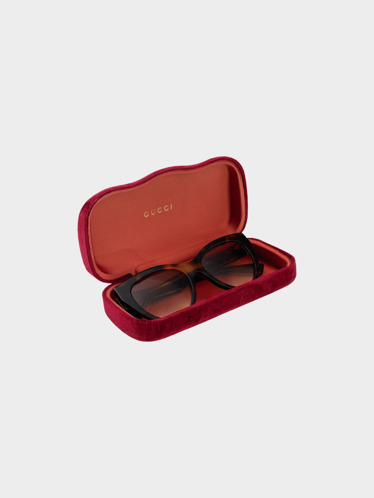 Gucci 2010s Web Plaque Tortoiseshell Cat-Eye Sunglasses