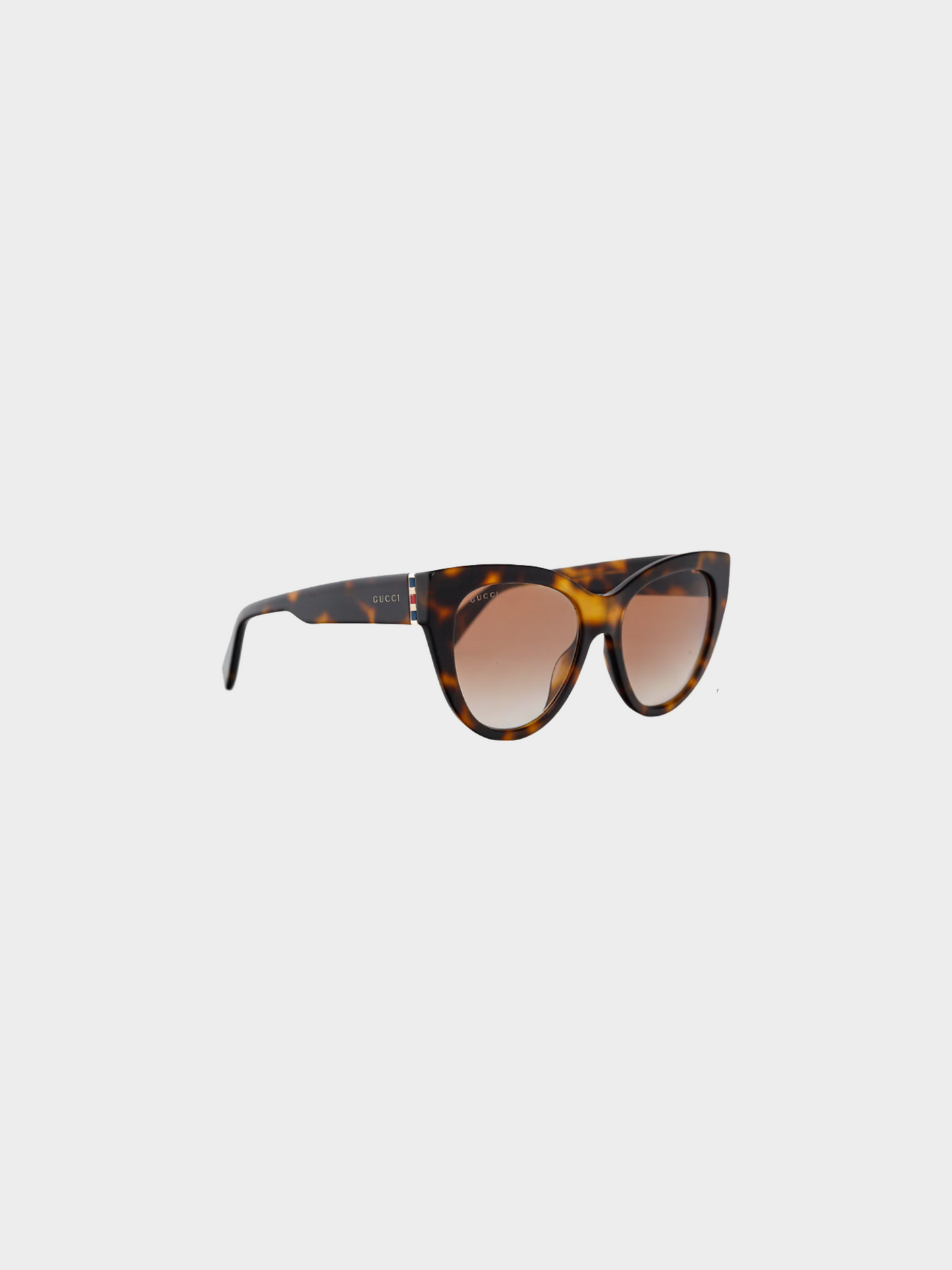 Gucci 2010s Web Plaque Tortoiseshell Cat-Eye Sunglasses