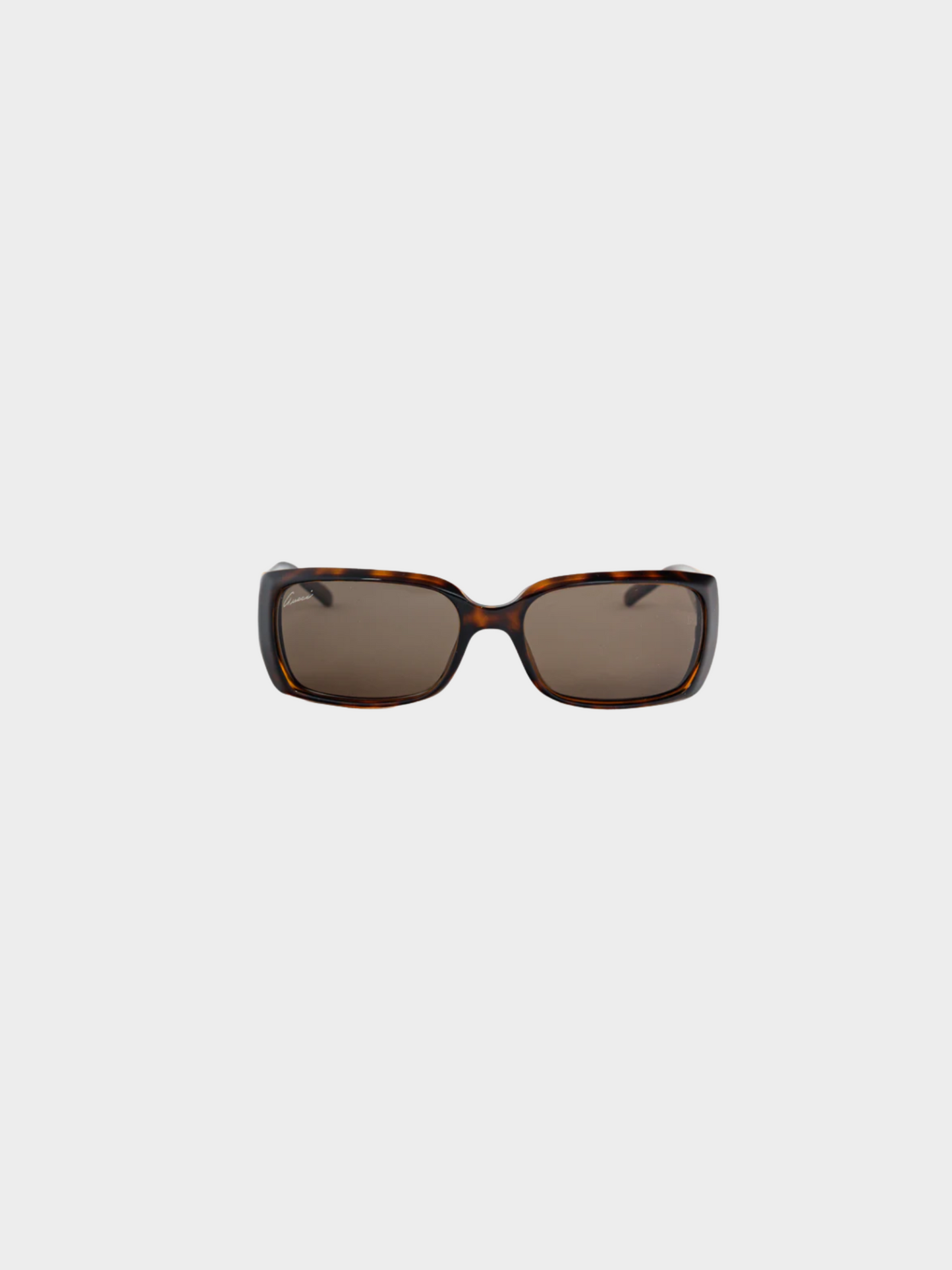Gucci 2012 Brown Tortoiseshell GG-Hinge Rectangular Sunglasses