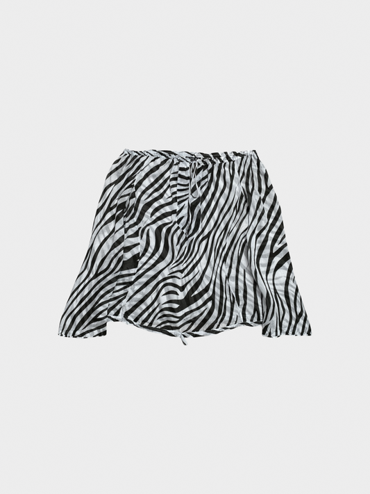 Gucci by Tom Ford SS 1996 Black and White Zebra Print Tunic Top