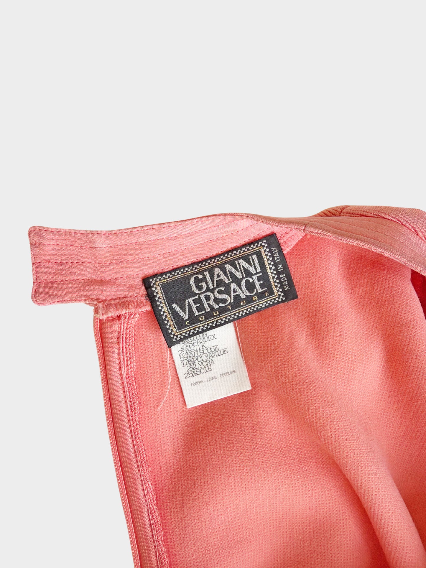 Gianni Versace 2000s Pink Viscose Fitted Mini Dress