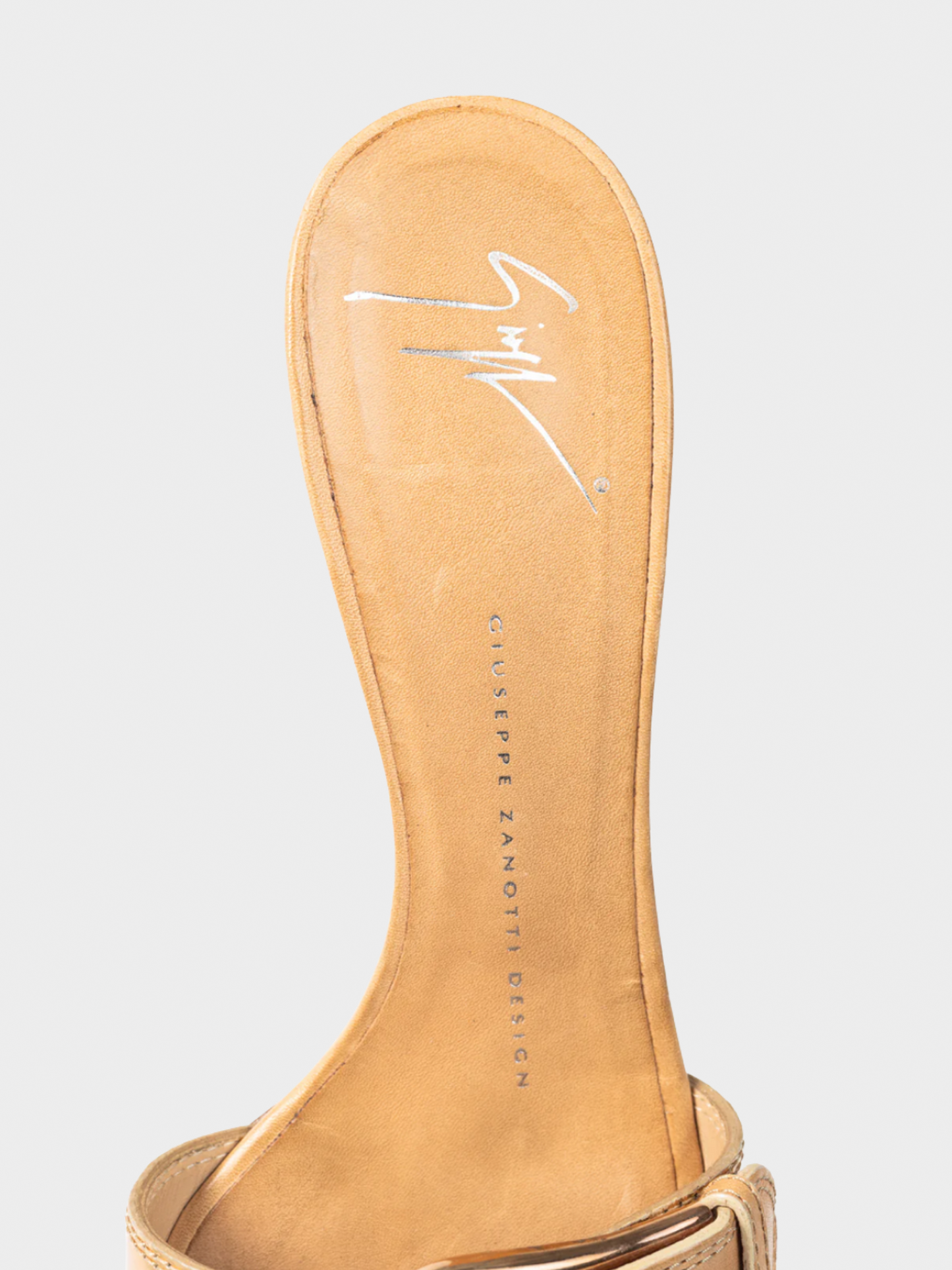 Giuseppe Zanotti 2000s Camel Leather Buckled Mule Sandals