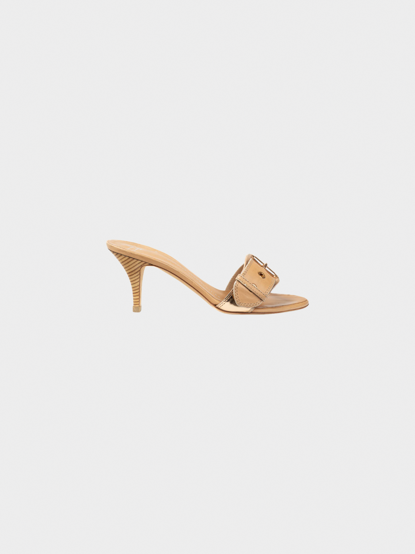 Giuseppe Zanotti 2000s Camel Leather Buckled Mule Sandals