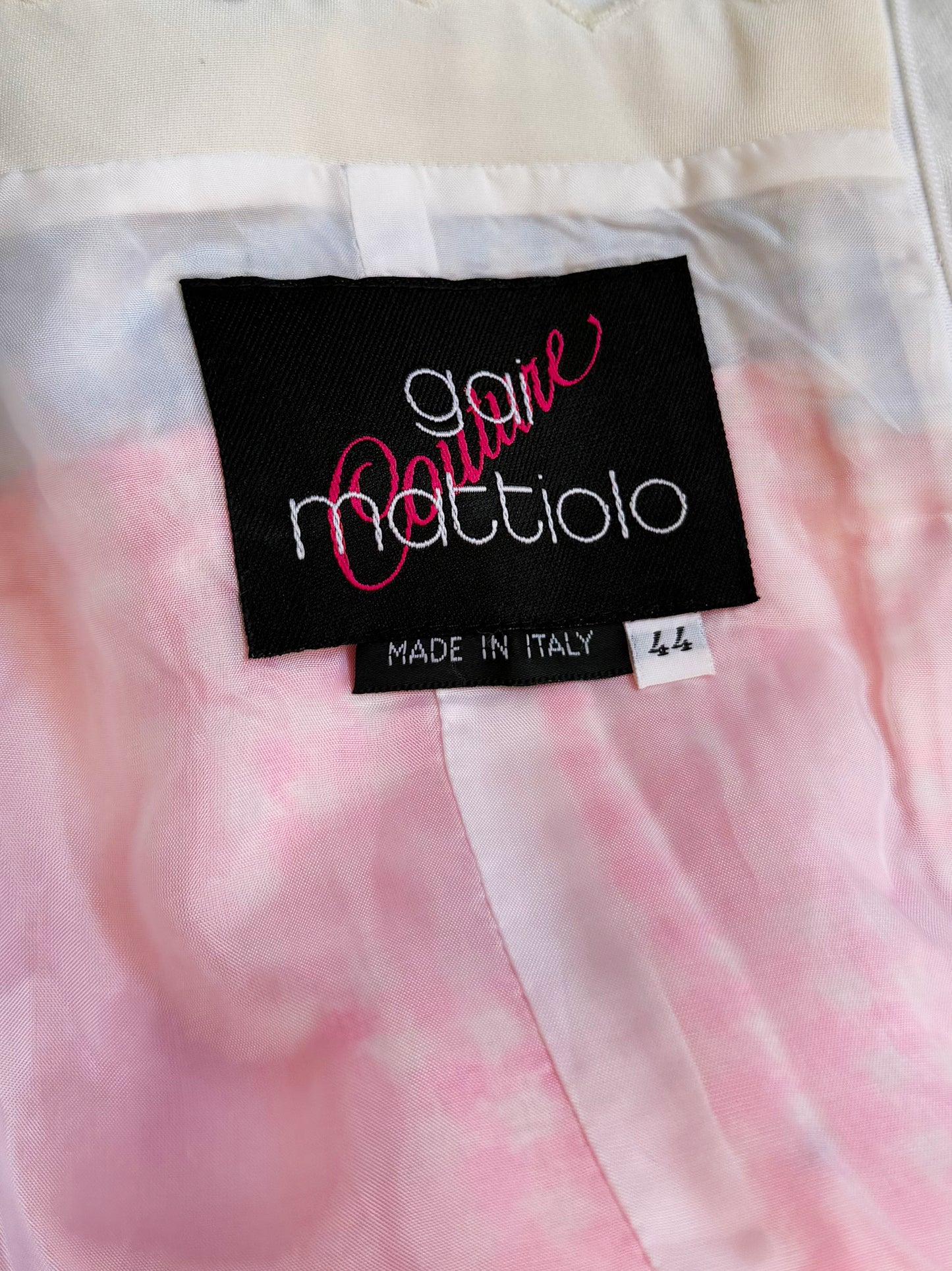 Gai Mattiolo 1990s Couture Blue and Pink Houndstooth Gingham Print Dress