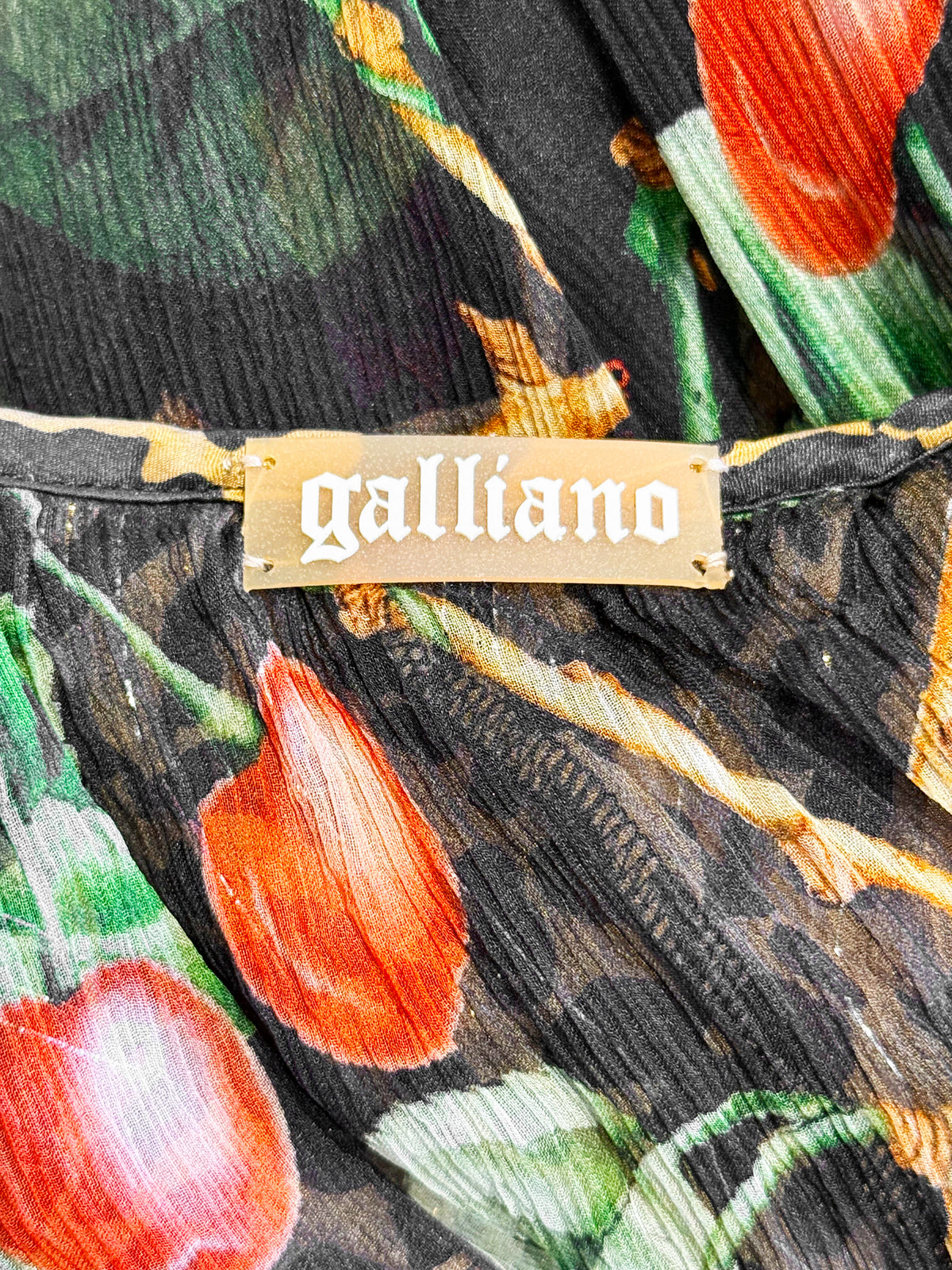 John Galliano FW 2003 Cherry and Leopard Print Silk Babydoll Mini Dress