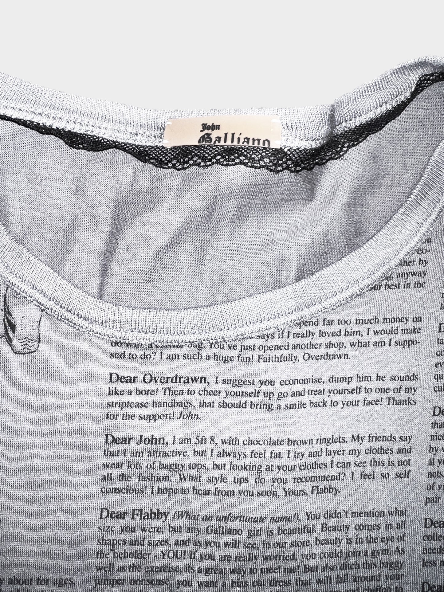 John Galliano 2000s Grey Gazette Longsleeve Shirt