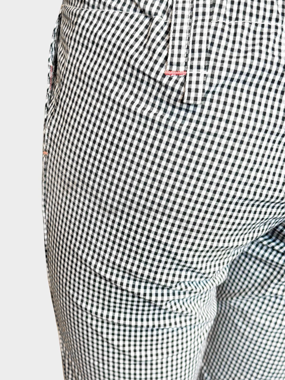 Blumarine 2000s Black and White Gingham Print Capri Pants