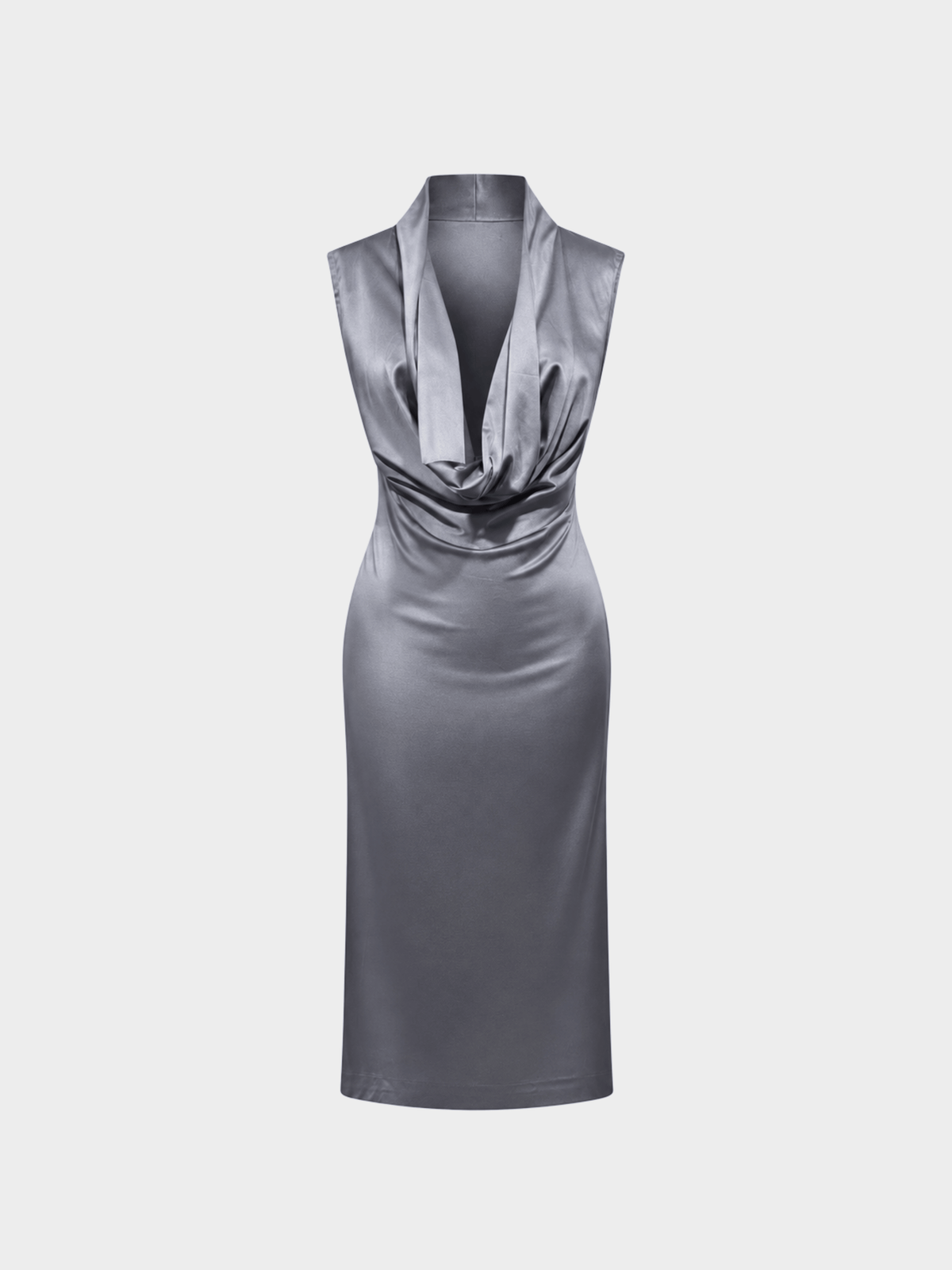 Alexander McQueen FW 1998 “Joan” Grey Satin Draped Dress