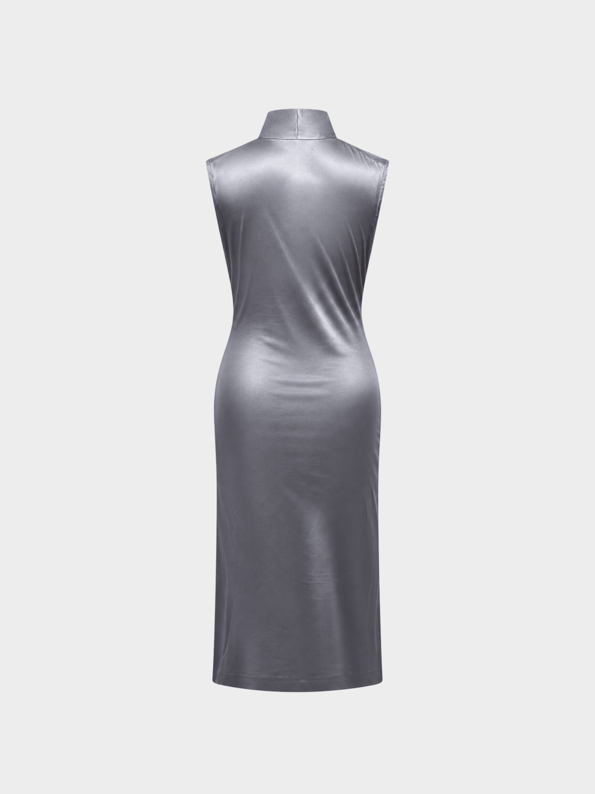 Alexander McQueen FW 1998 “Joan” Grey Satin Draped Dress