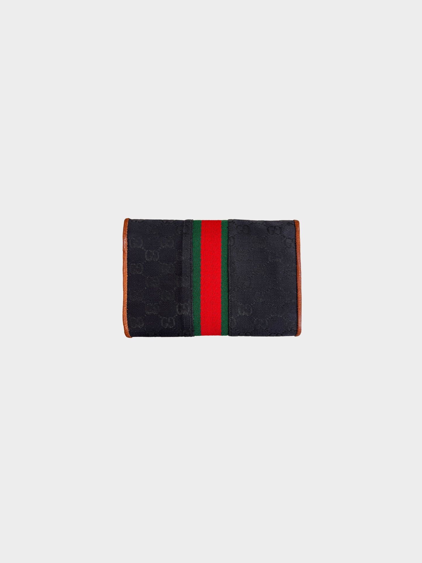 Gucci 1980s Horsebit Monogram Canvas Web Wallet