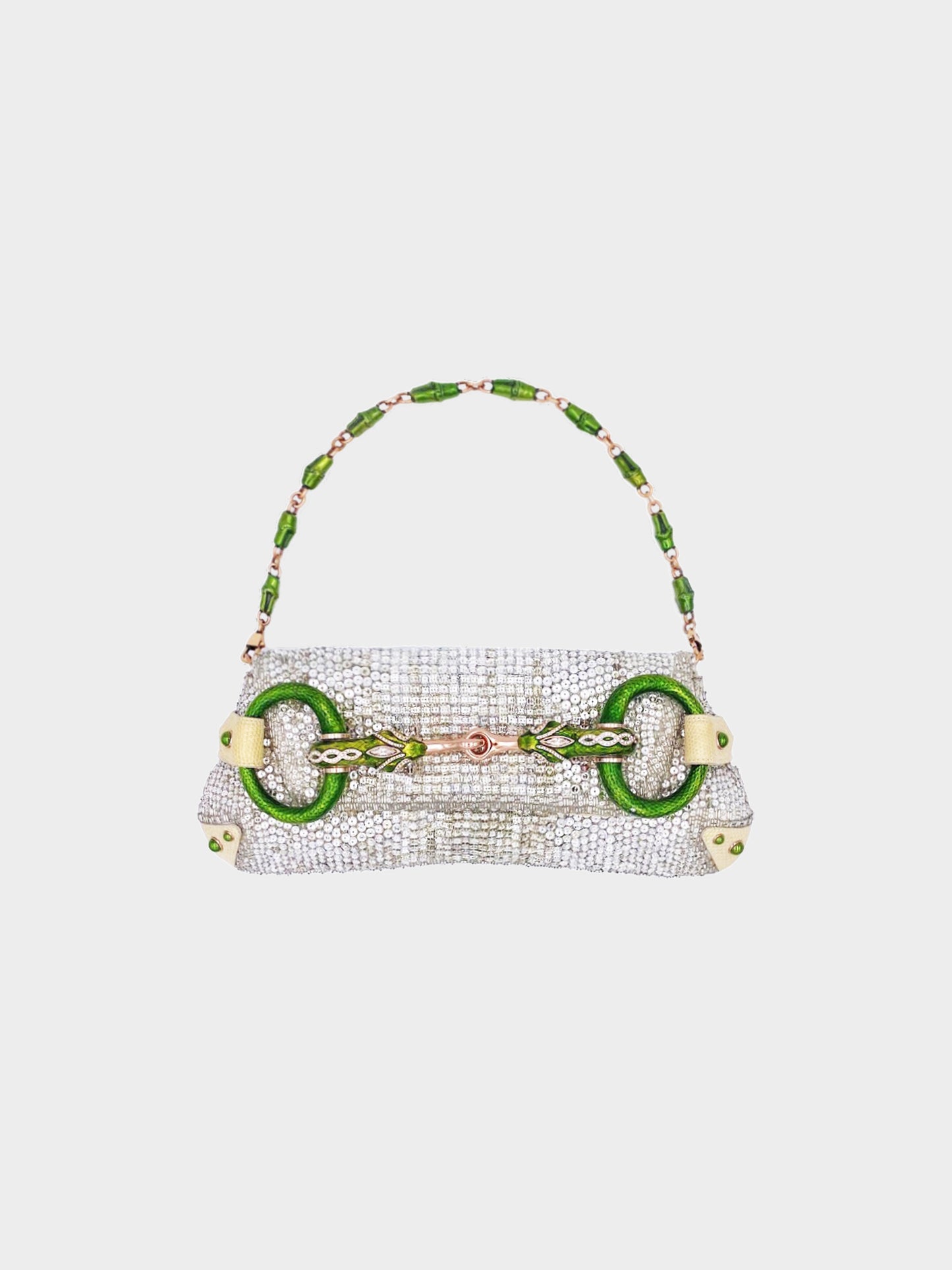 Gucci by Tom Ford 2004 Limited Edition Crystal Serpent Head Horsebit Bag