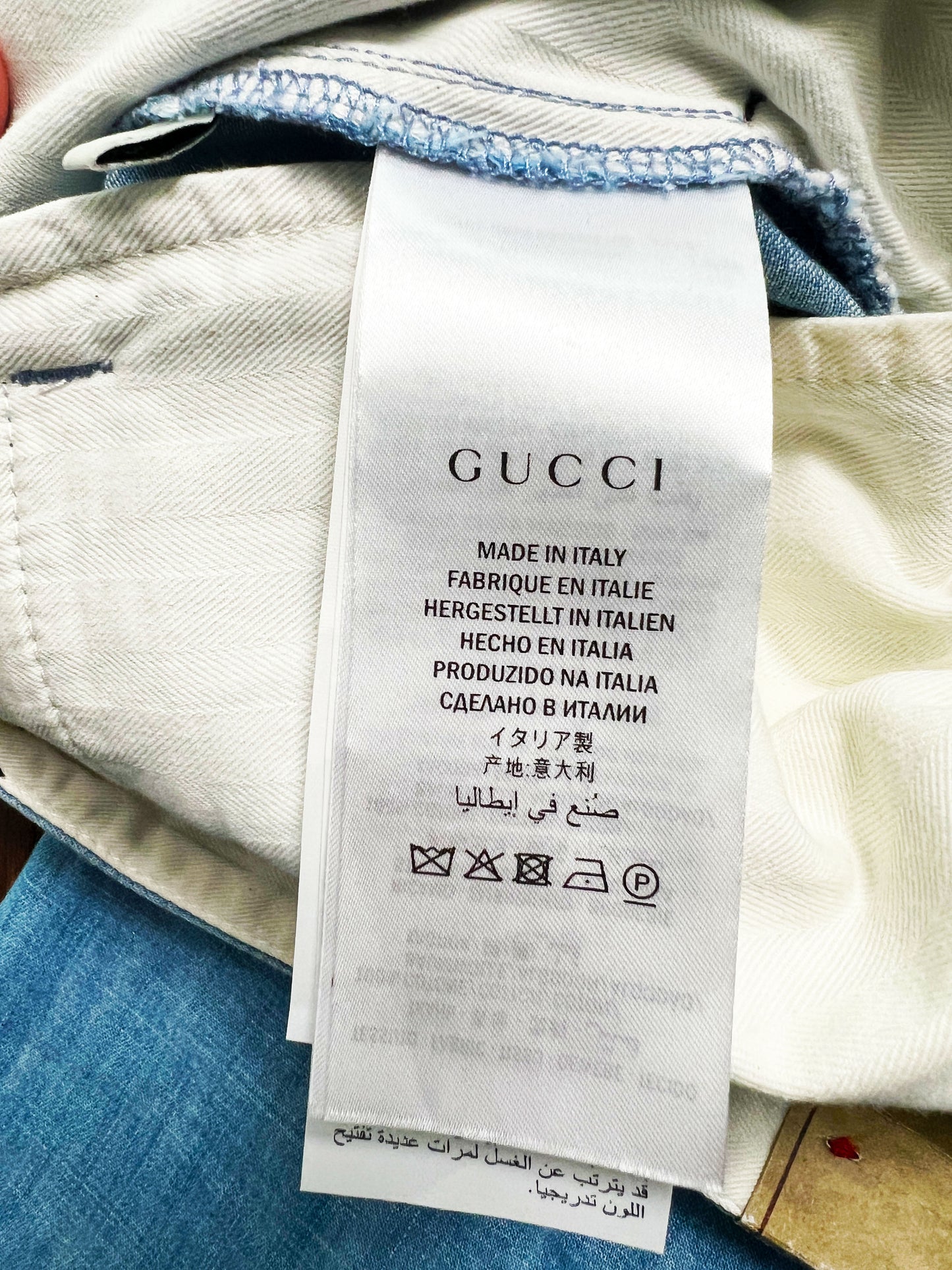 Gucci 2010s Bleach Washed Denim Chino Pants