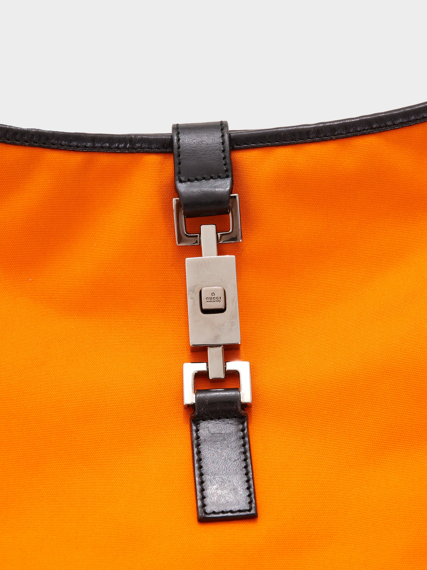 Gucci SS 1999 Orange Nylon leather Jackie hobo bag