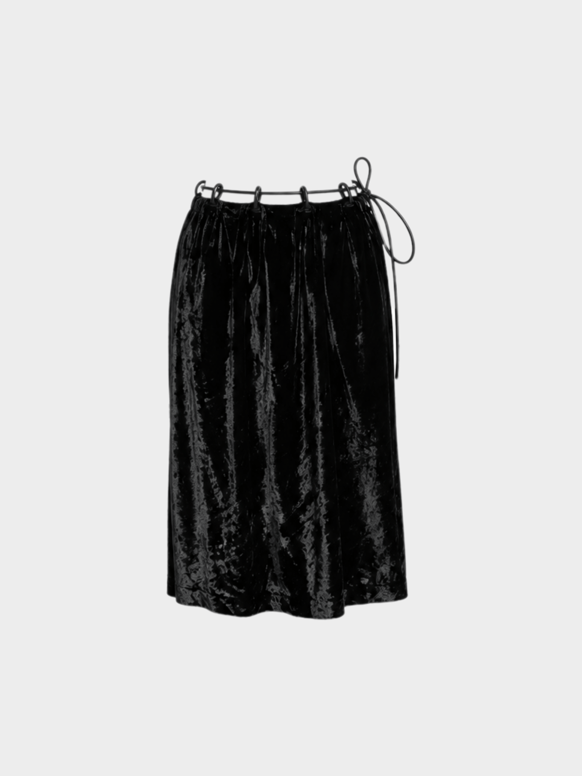 Gucci FW 1999 Runway Black Velvet Midi Skirt
