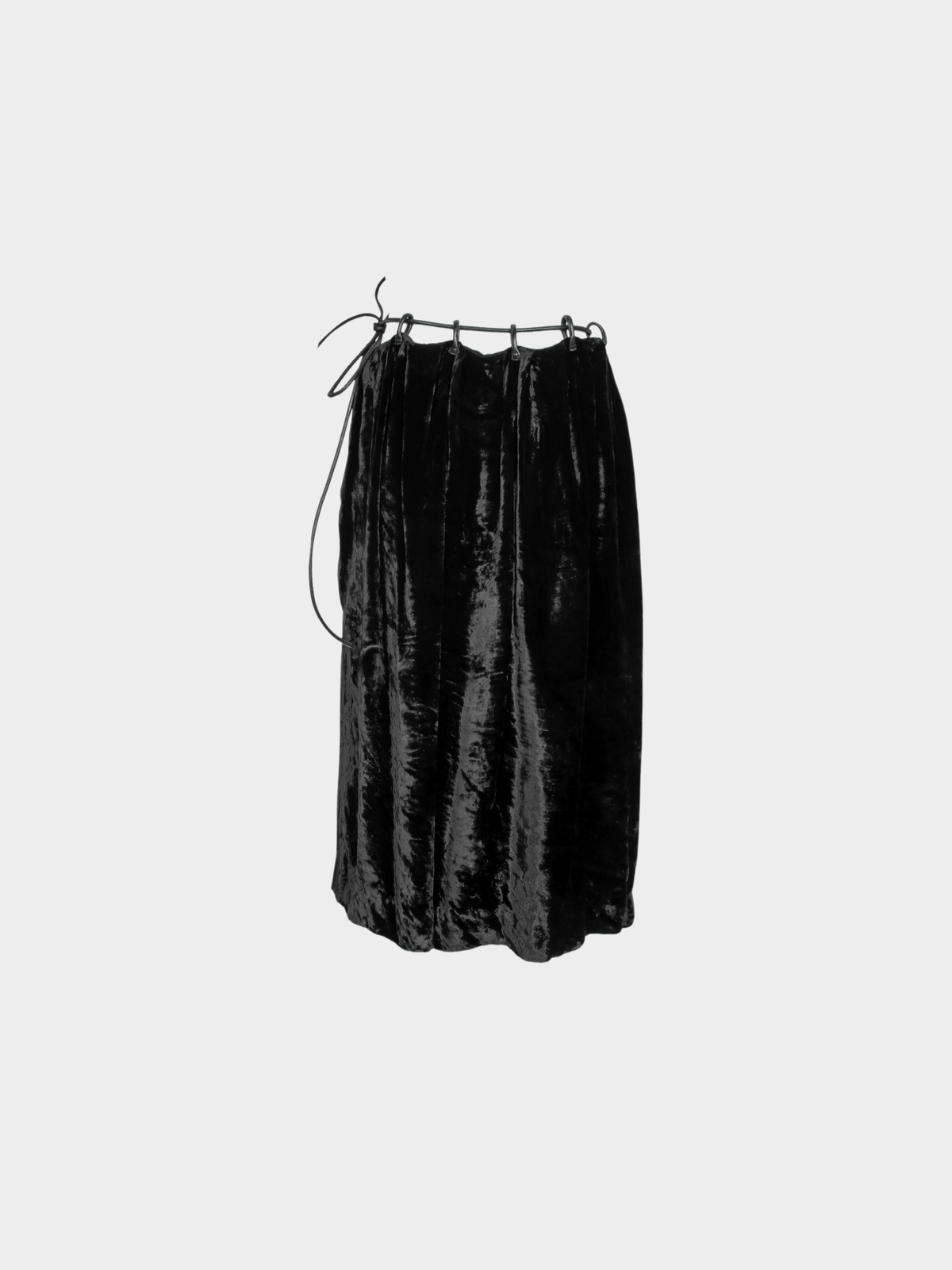 Gucci FW 1999 Runway Black Velvet Midi Skirt