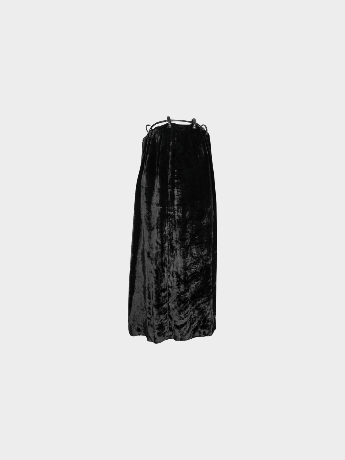 Gucci FW 1999 Runway Black Velvet Midi Skirt