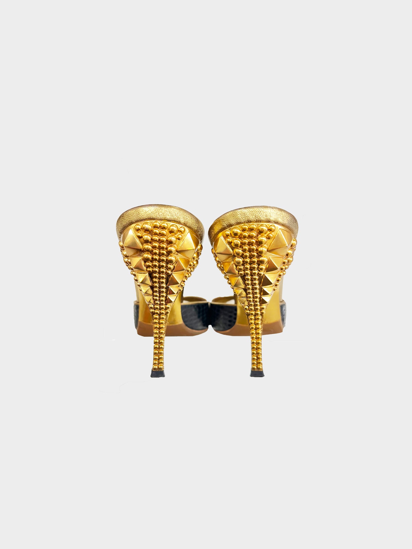 Gucci by Tom Ford SS 2004 Gold and Black Eel Heels