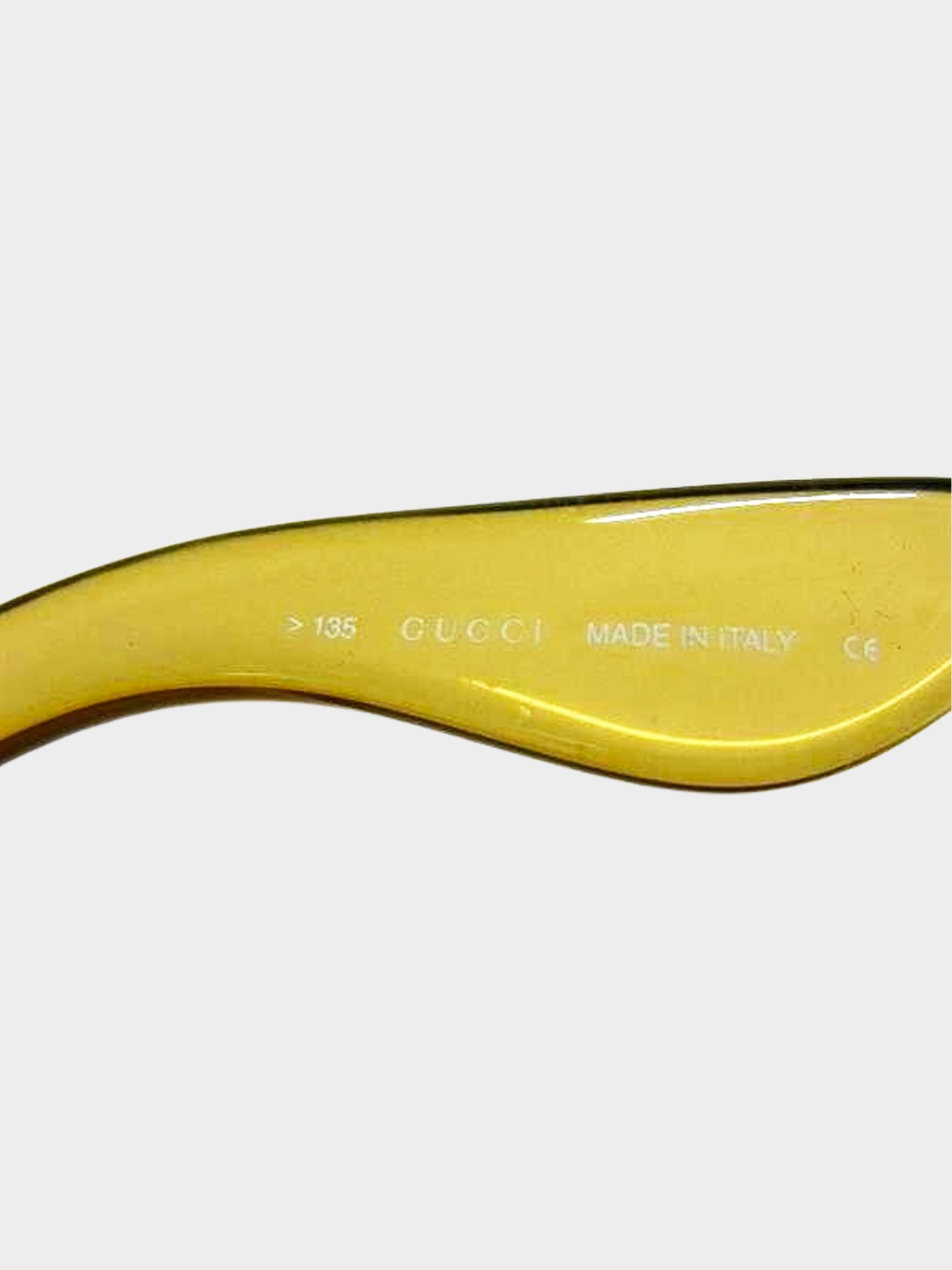 Gucci 1990s Khaki Translucent GG Oval Sunglasses