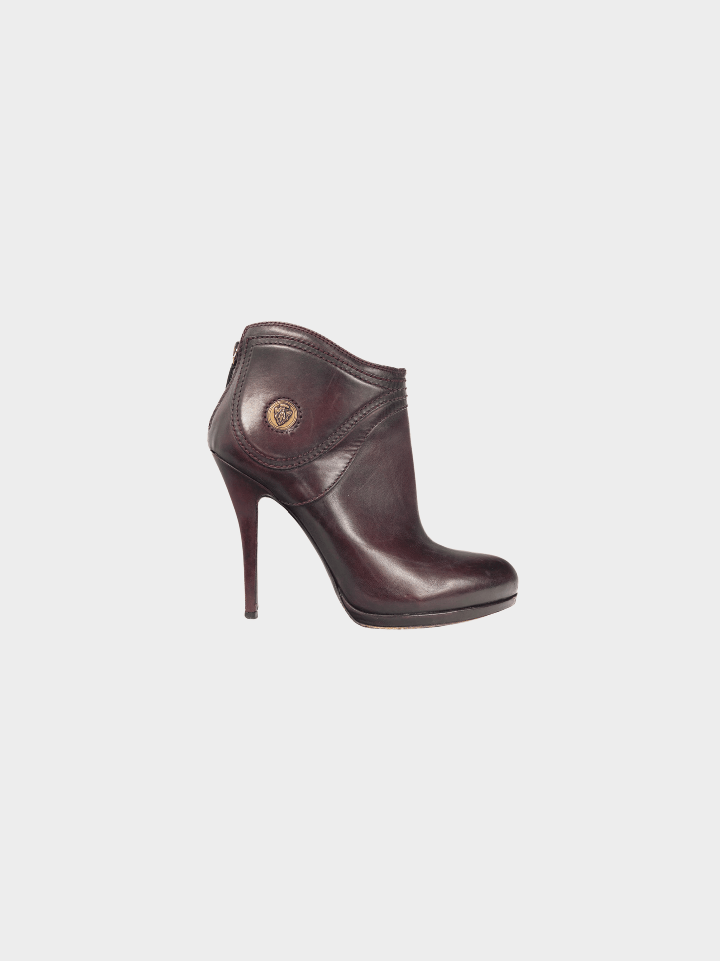 Gucci 2008 Diana Eggplant Betis Calf Hysteria Booties